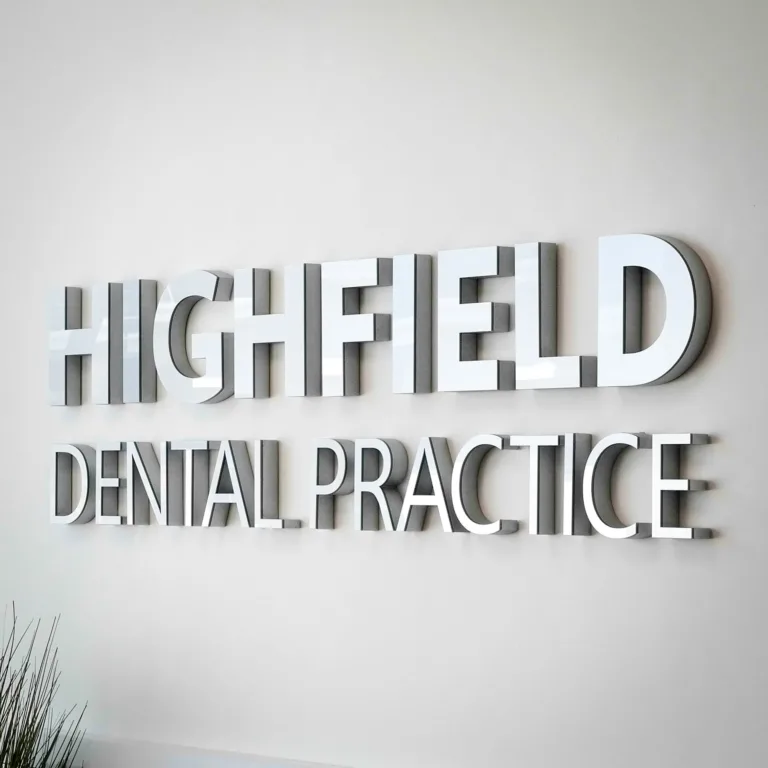 3D Matt Silver Acrylic Faced Wall Sign 2