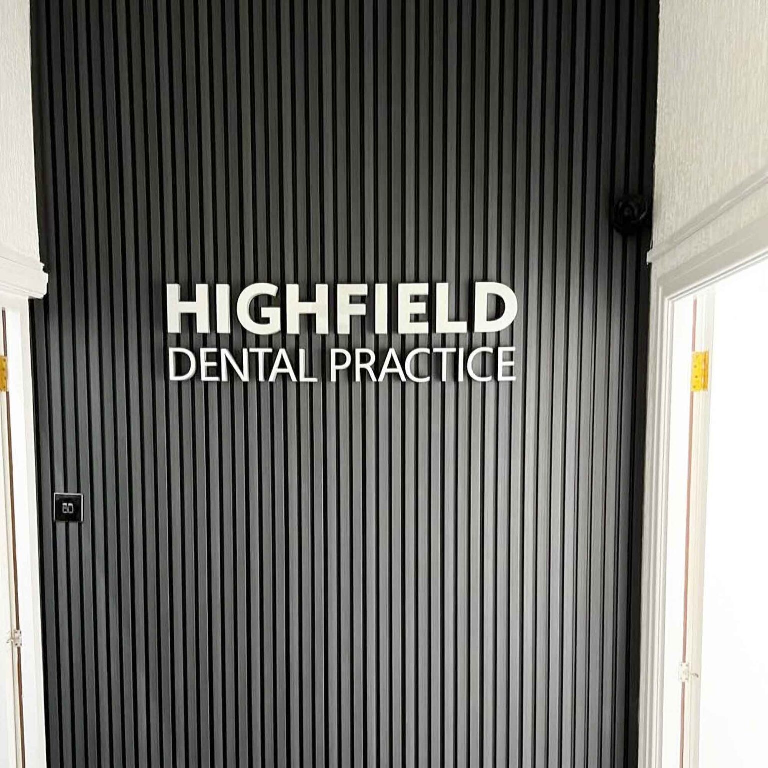 Silver Window Sign 3D matt silver acrylic faced wall sign for a modern look