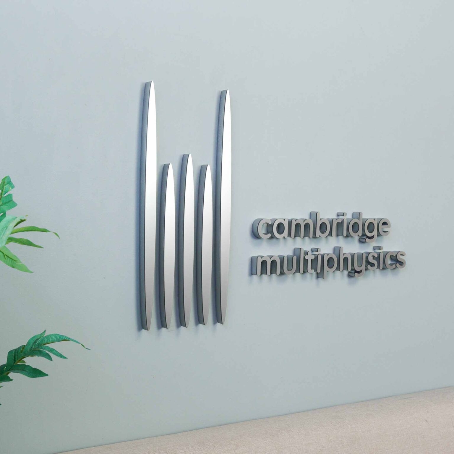 Silver Window Sign 3D matt silver acrylic faced wall sign for a modern look