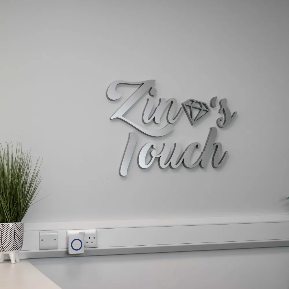 3D Matt Silver Acrylic Faced Wall Sign - Image 6