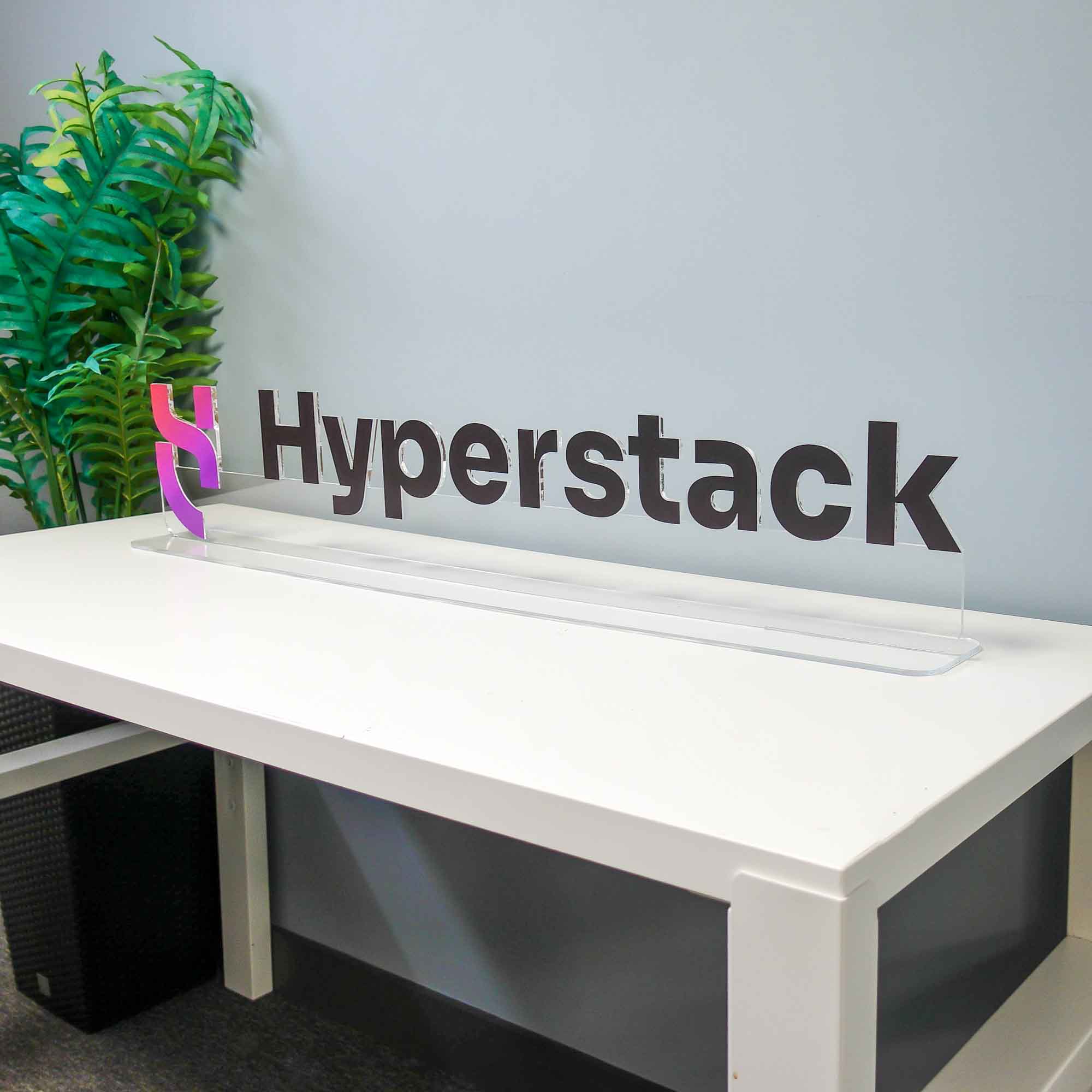 Freestanding Acrylic Desk Sign | Custom Logo Display
