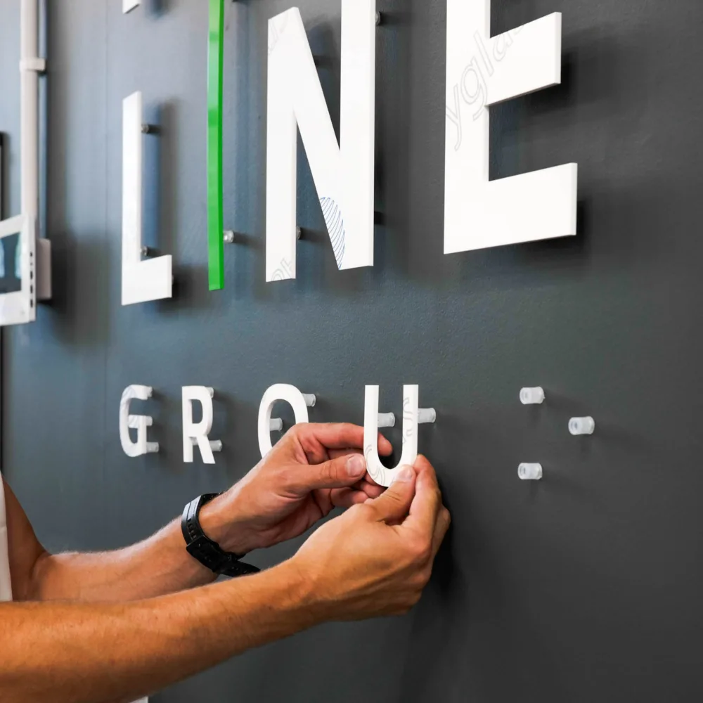 Modern Laser Cut Acrylic Wall Sign With Flat Cut Lettering