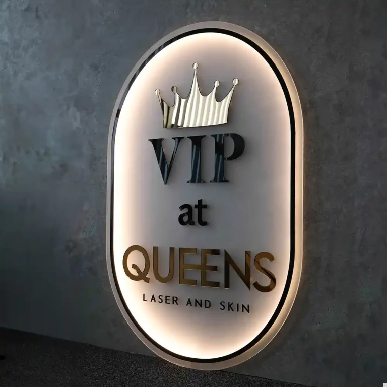 Custom led backlit acrylic wall sign