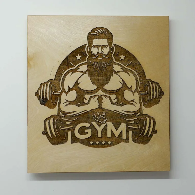 Laser Engraved Wooden Sign Logo