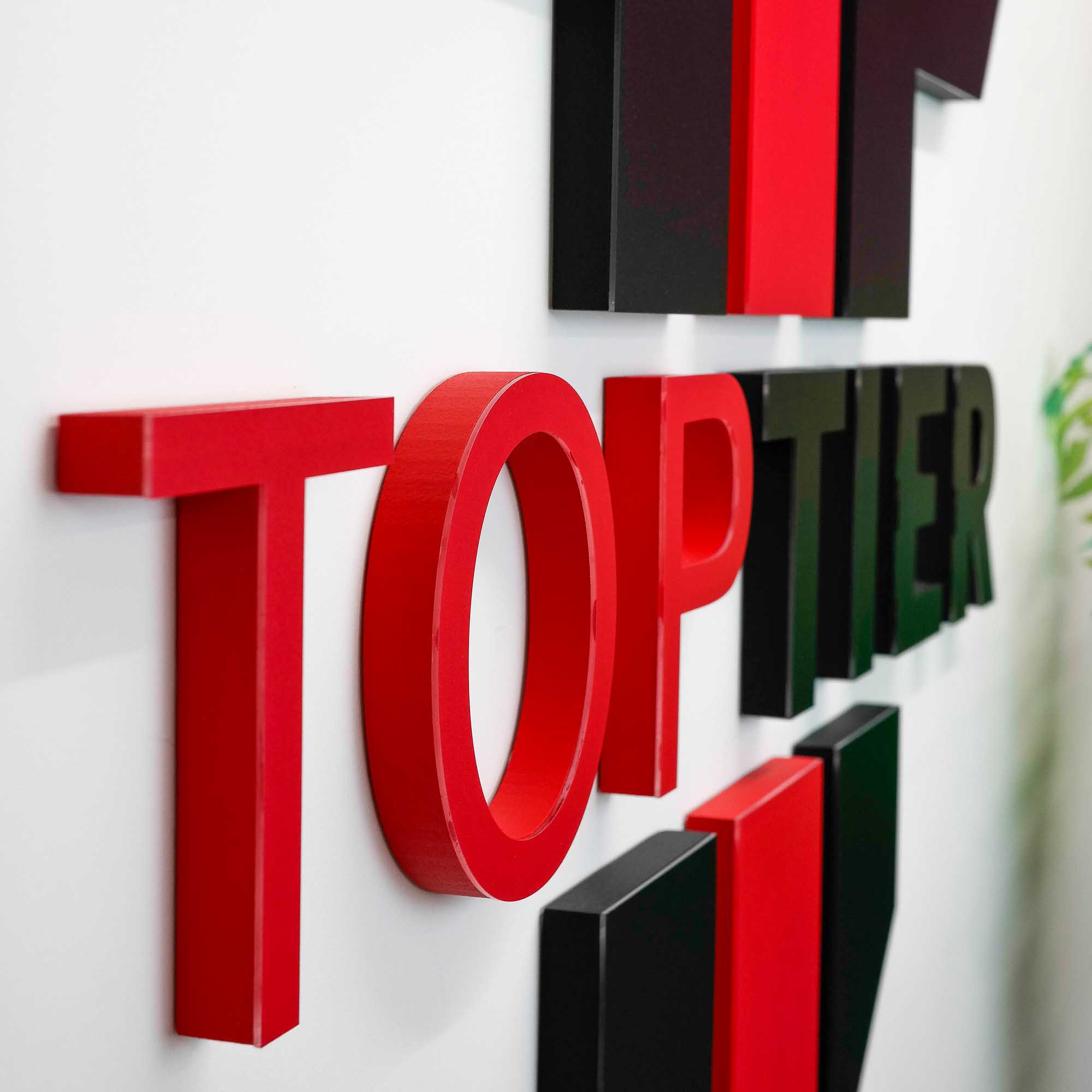 3D Matt Acrylic faced wall sign painted sides