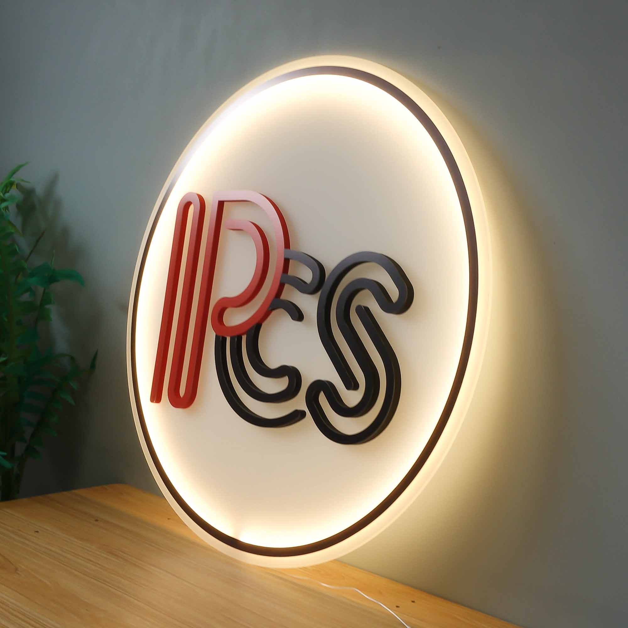 Illuminated sign halo effect example