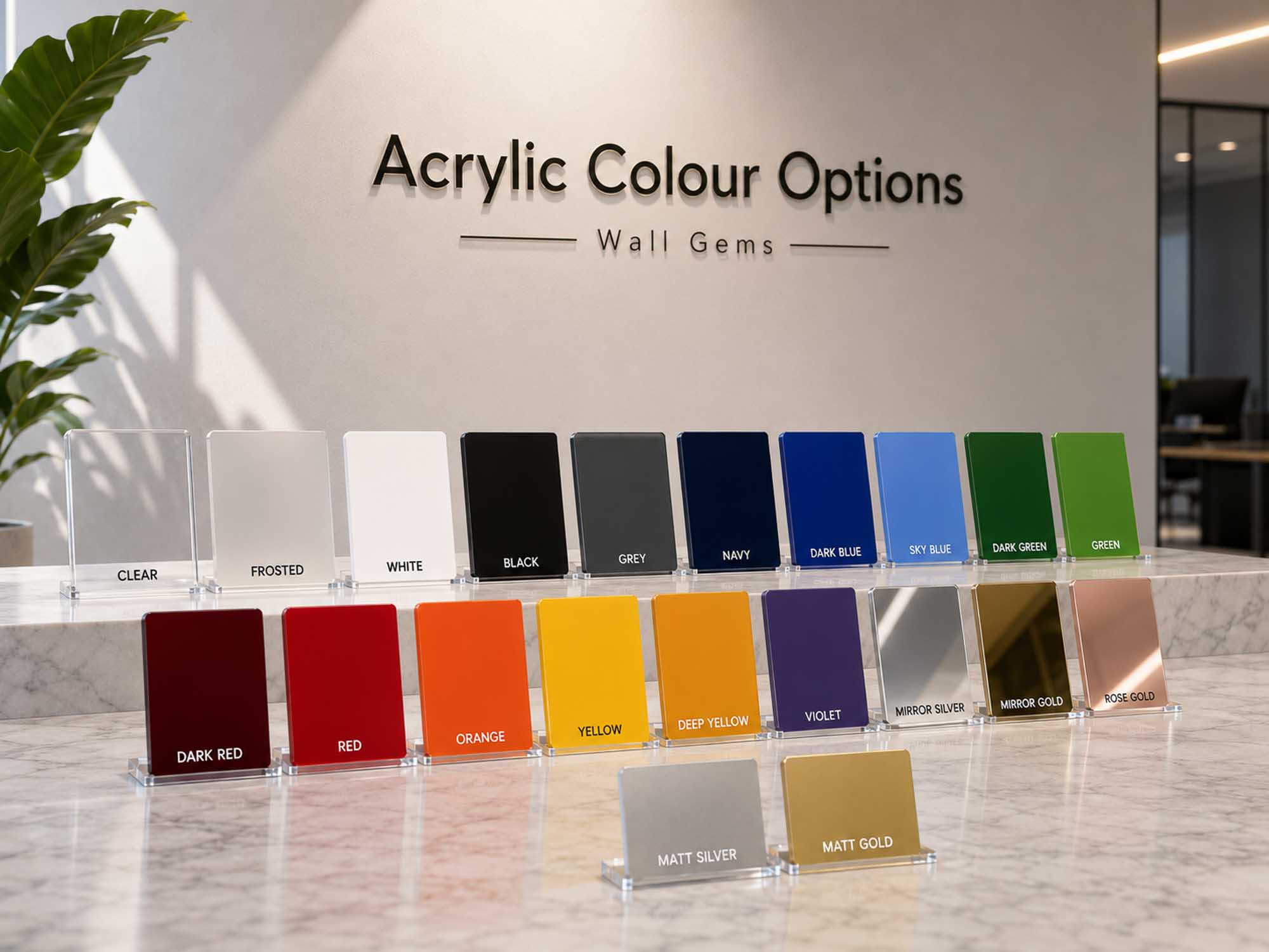 acrylic colour options