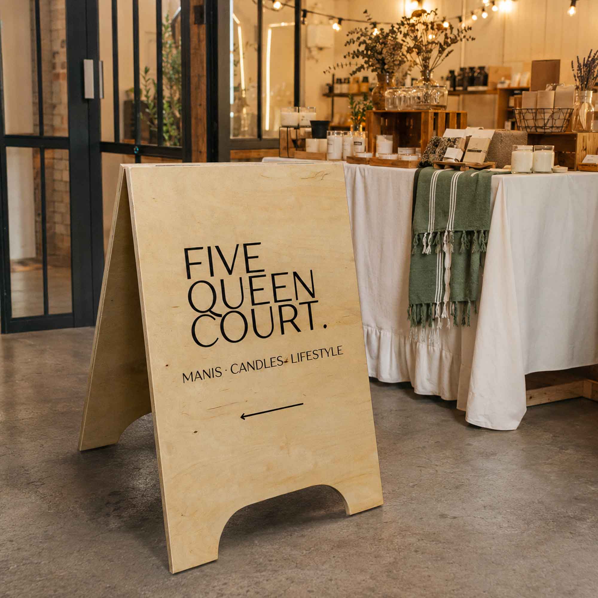Wooden A-board for event or markets