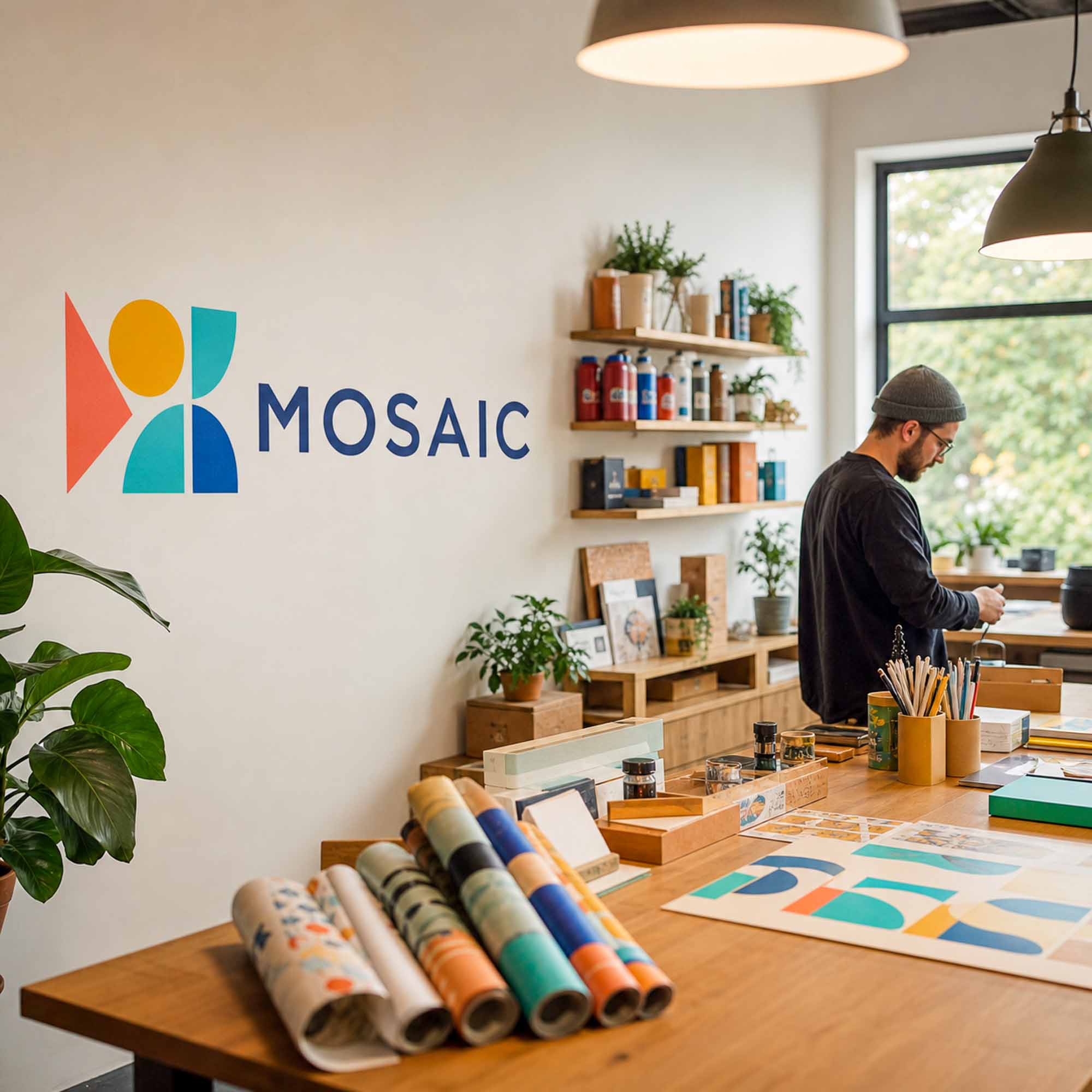 Logo wall sticker shop display